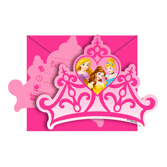 Kutsukortit Disney-prinsessat - 6-pakkaus