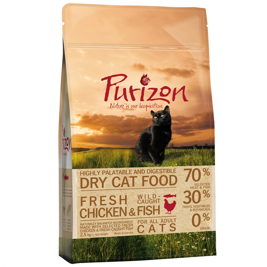 Vaihtoehtoisesti: Purizon Adult Chicken & Fish - viljaton - 2,5 kg