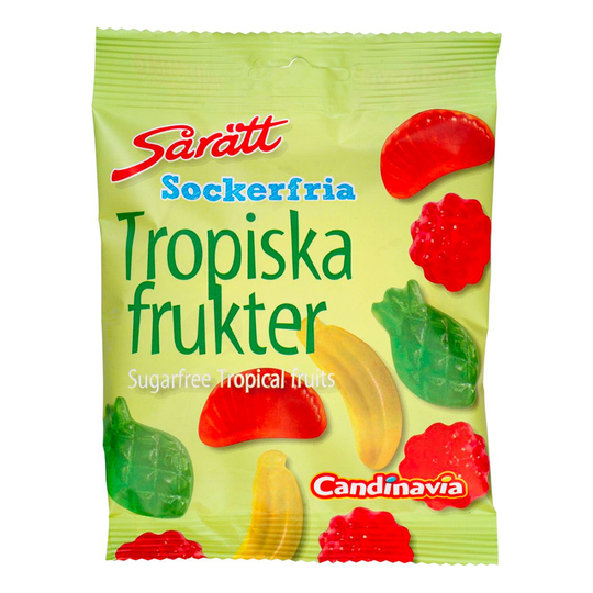 Sårätt Sockerfria Tropiska Frukter - 80 grammaa