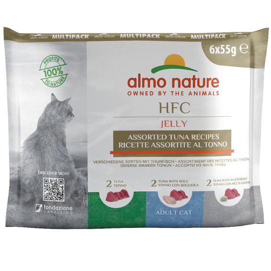 Almo Nature HFC Jelly Pouch 6 x 55 g - mix: tonnikala (3 makua)