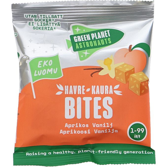 Green Planet Astronauts Luomu Kaurabites Aprikoosi-Vanilja 12kk+