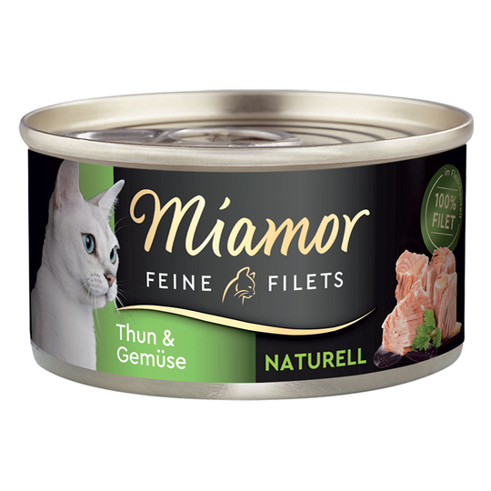 Miamor Fine Filets Naturelle -säästöpakkaus 24 x 80 g - tonnikala & kasvikset
