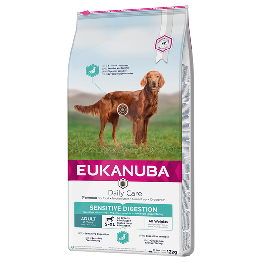 Eukanuba 10 + 2 kg kaupan päälle! - Daily Care Adult Sensitive Digestion