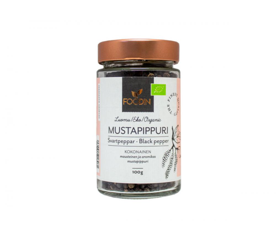 FOODIN Kokonainen Mustapippuri, luomu, 100 g