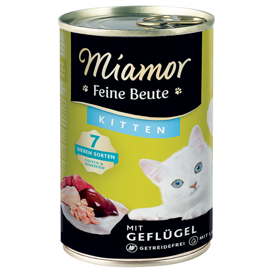 Säästöpakkaus Miamor Feine Beute Kitten 12 x 400 g - siipikarja