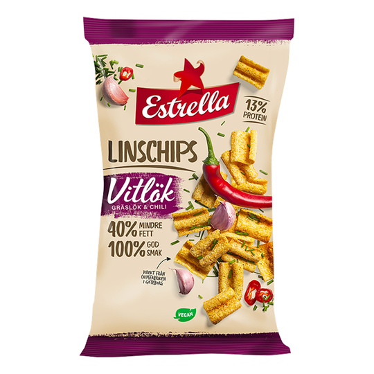 Estrella Linschips Vitlök, Gräslök & Chili - 110 grammaa