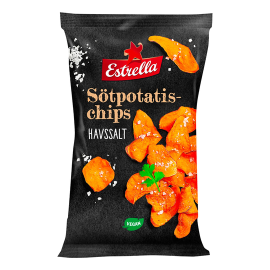 Estrella Sötpotatischips Havssalt - 90 grammaa
