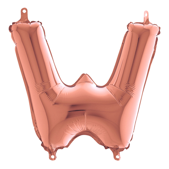 Kirjainilmapallo Mini Ruusukulta - W-kirjain