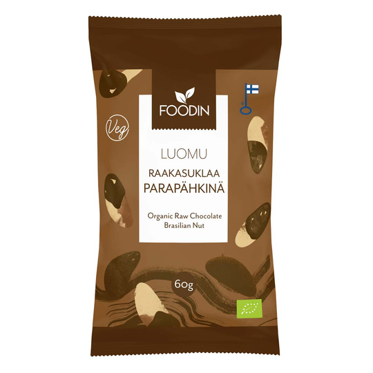 Foodin Raw Chocolate Coated Brazil Nuts Organic 60 G