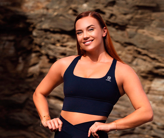 M-NUTRITION Sports Wear Longline Bra Cooling Fabric, Dark Blue