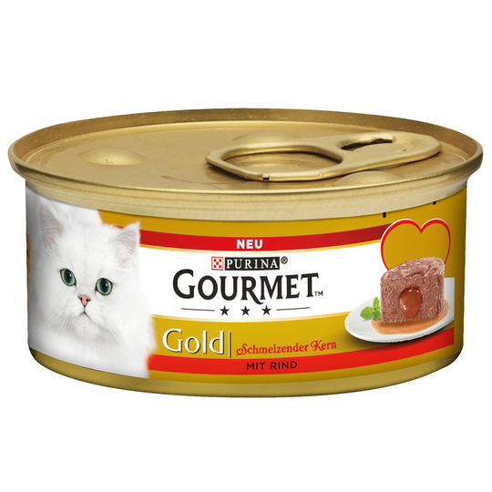 24 + 12 kaupan päälle! 36 x 85 g Gourmet Gold -kissanruokaa - Melting Heart - nauta