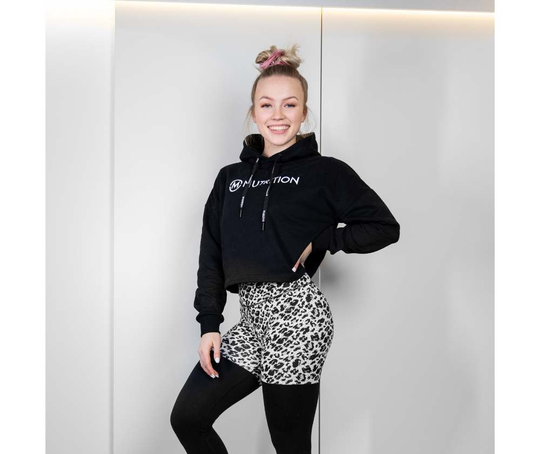 M-NUTRITION Sports Wear Loose Crop Top Hoodie