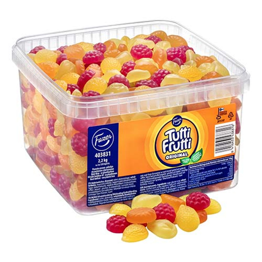 Tutti-Frutti Original Irtokarkit Rasiassa - 2,2 kg