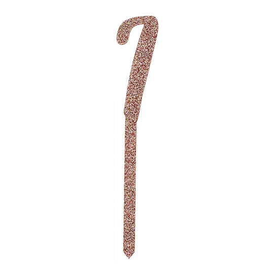 Kakkukoriste Numero Ruusukulta Kimalle Akryyliä - Numero 7