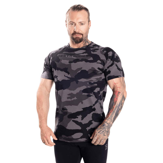 Better Bodies Gym Tapered Tee Dark Camo L