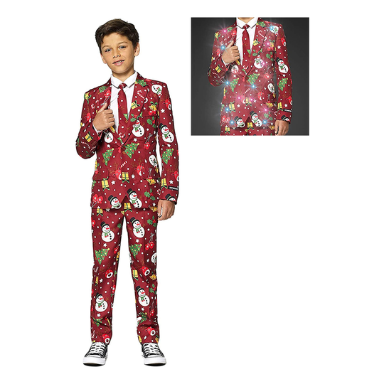Suitmeister Boys Christmas Red Icons Light Up Puku - 110/116