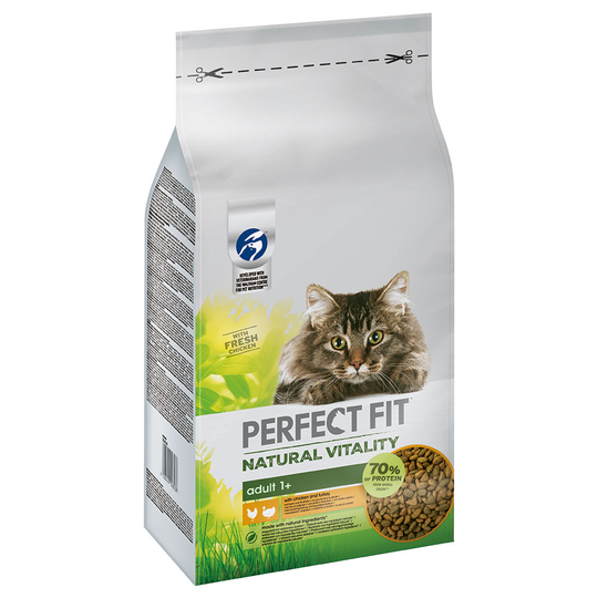 6 kg / 7 kg Perfect Fit -kissanruokaa erikoishintaan! - Natural Vitality Adult: Chicken & Turkey (6 kg)