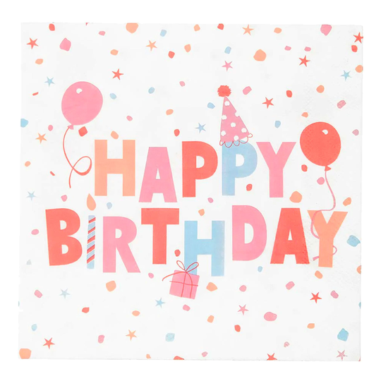 Lautasliinat Happy Birthday - 20-pakkaus
