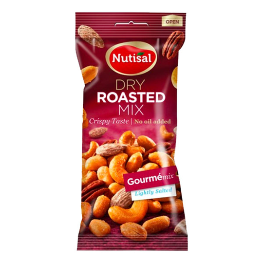 Nutisal Paahdetut Gourme Mix Pähkinät Pussissa - 60 grammaa