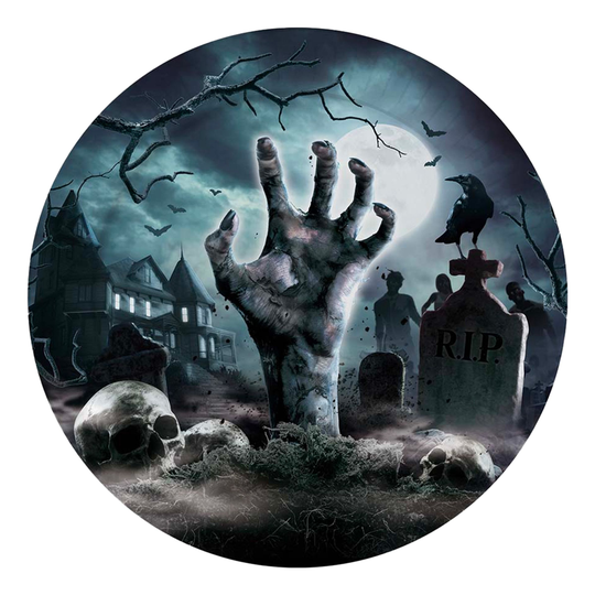 Pahvilautaset Halloween Hautausmaa - 6-pakkaus