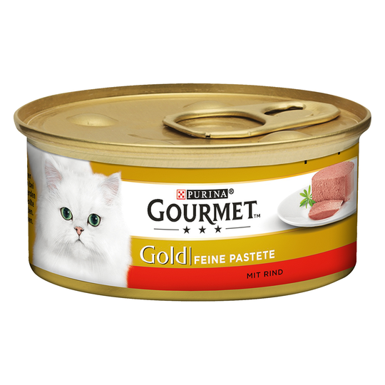 24 + 12 kaupan päälle! 36 x 85 g Gourmet Gold -kissanruokaa - Fine Paté - nauta
