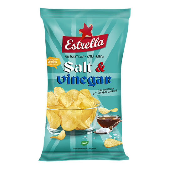 Estrella Salt & Vinäger Chips - 175 grammaa