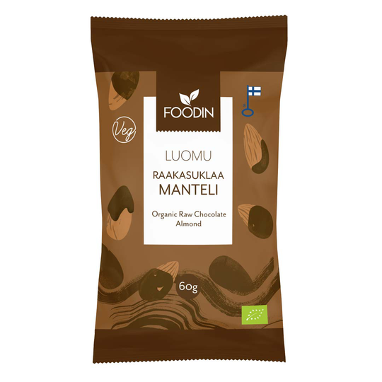 Foodin Raw Chocolate Coated Almonds Organic 60 G