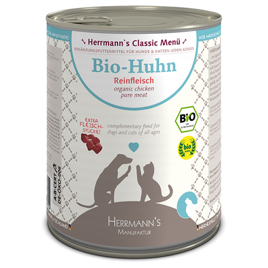 Herrmanns Pure Meat -säästöpakkaus 24 x 800 g - luomukana