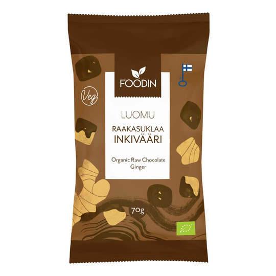 Foodin Raw Chocolate Coated Ginger Organic 70 G