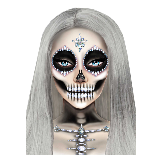 Kasvokorut Skeleton - Luuranko - One size