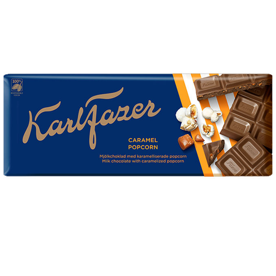 Fazer Suklaalevy Karamelli & Popcorn