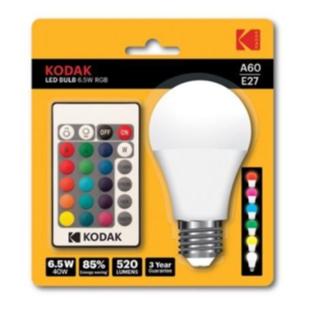 Kodak Kodak LED A60 E27 520 lm RGB 6,5 W 887930418392 Replace: N/A