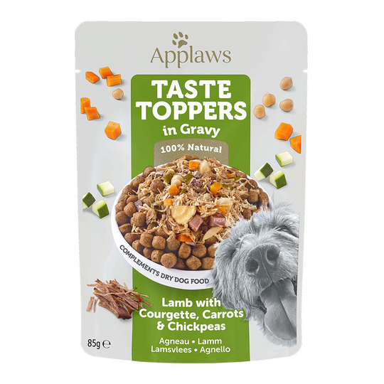 Applaws Taste Toppers kastikkeessa 12 x 85 g - lammas, porkkana, kesäkurpitsa & kikherne