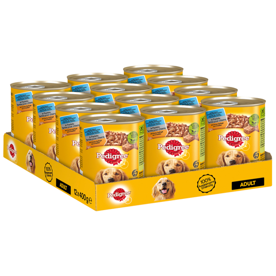 20 + 4 kaupan päälle! 24 x 400 g Pedigree Classic -koiranruoka - Adult: 3 siipikarjalajia
