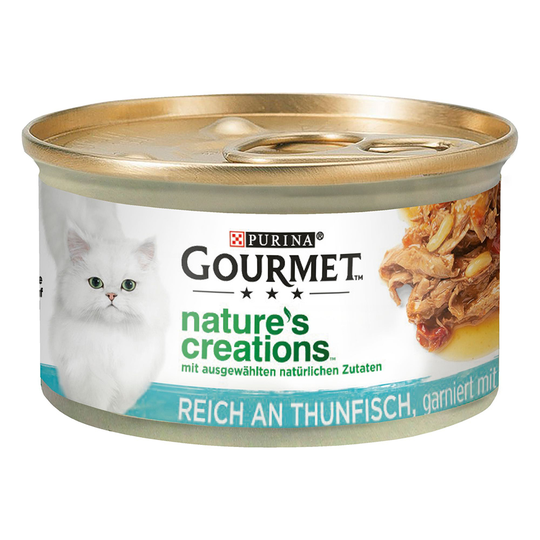 8 + 4 kaupan päälle! 12 x 85 g Gourmet Nature's Creations - tonnikala, tomaatti & riisi