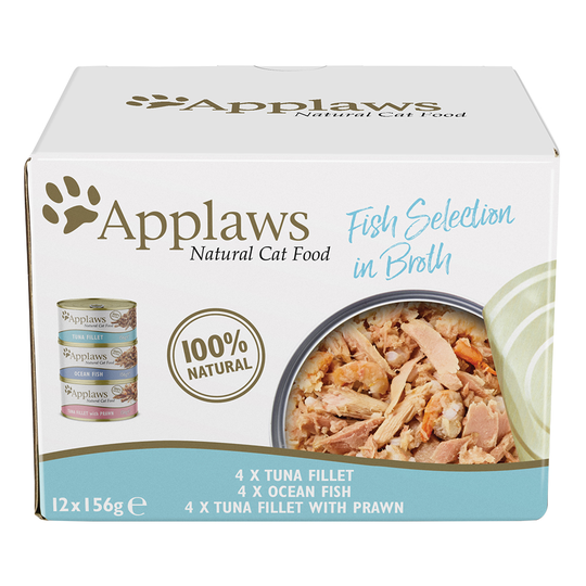 Applaws-purkkilajitelma 12 x 156 g - Kalaa liemessä