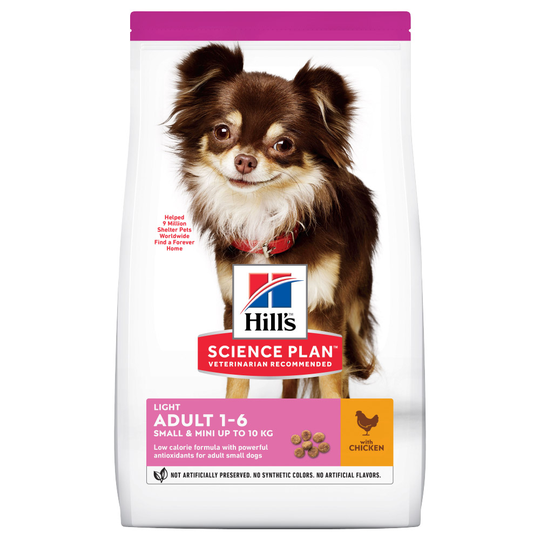 Hill's Science Plan -kevytruoka koirille erikoishintaan! - Adult 1-6 Light Small & Mini Chicken (6 kg)