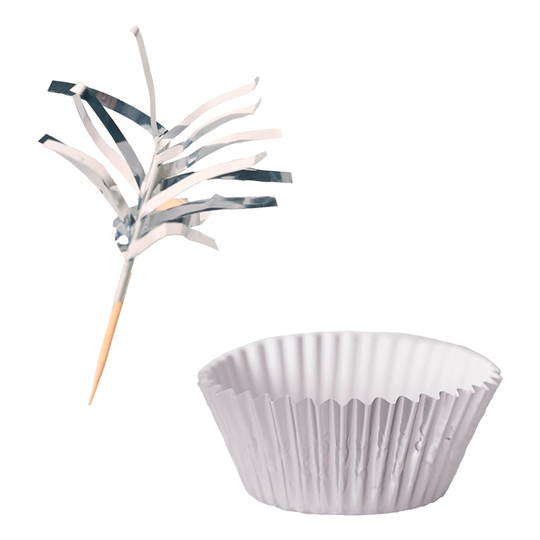 Kuppikakku Setti Hopea Metallic - 24-pakkaus
