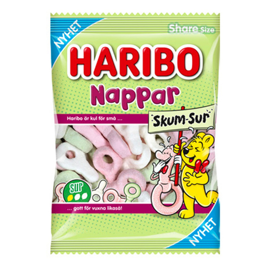 Haribo Nappar Skum Sur - 120 grammaa