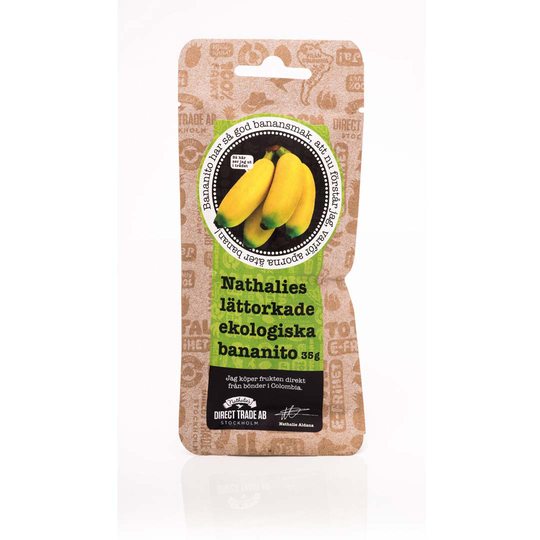 Nathalie's Lättorkade Eko Frukt 35 G Bananito