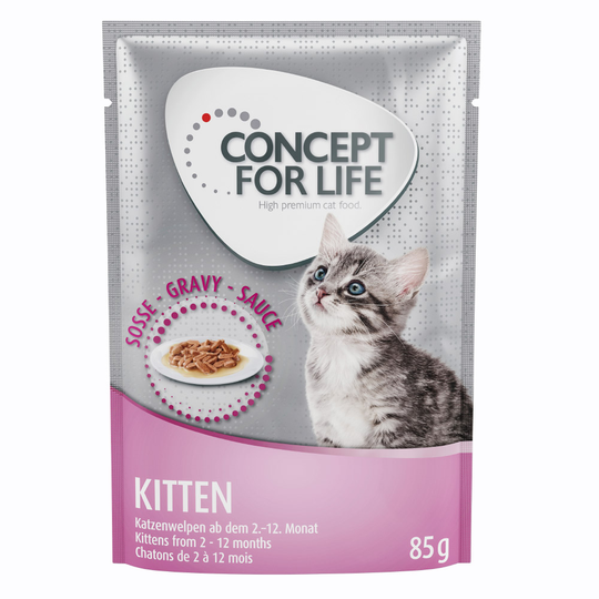 Concept for Life Jelly & Gravy -sekoituspakkaus 24 x 85 g - Kitten in Gravy + Jelly