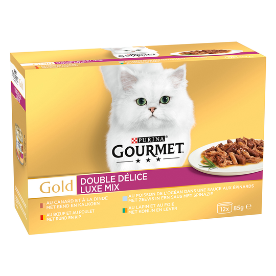 24 + 12 kaupan päälle! 36 x 85 g Gourmet Gold -kissanruokaa - Duo Delice - luksussekoitus