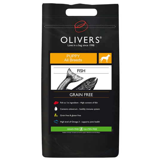 Oliver's Puppy All Breeds Grain Gree Fish - 12 kg