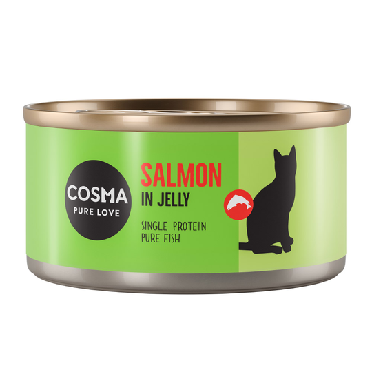 Cosma Original hyytelössä 6 x 170 g - lajitelma: Tyynenmeren tonnikala, boniitti, kananrinta ja lohi