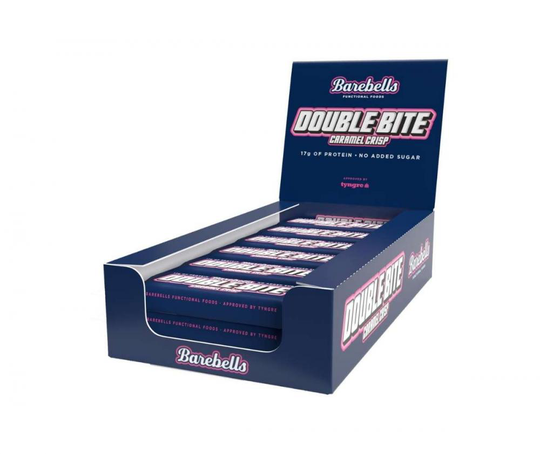 12 kpl Barebells Double Bite Protein Bar, 55 g, Caramel Crisp