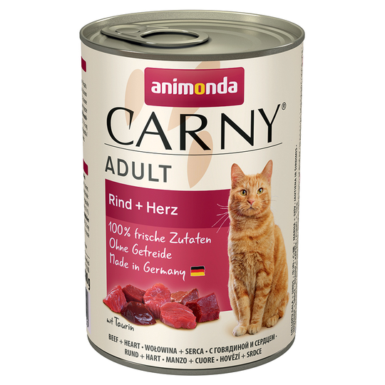 Animonda Carny Adult 6 x 400 g - nauta & sydän