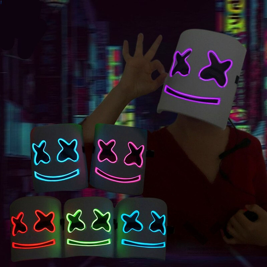 Marshmello El Wire LED Naamio - Punainen