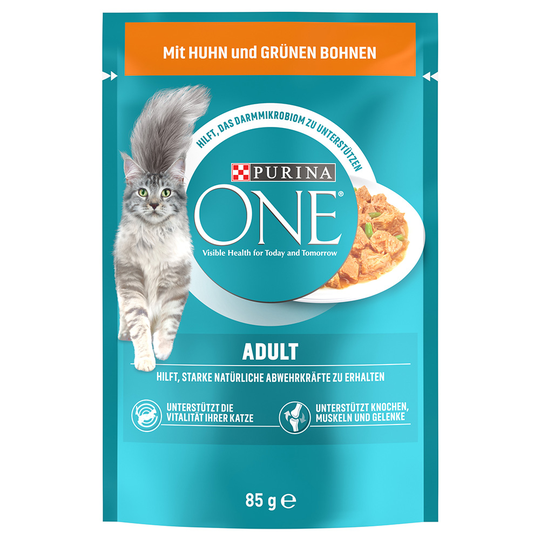 Purina One Adult - kana & vihreät pavut (52 x 85 g)