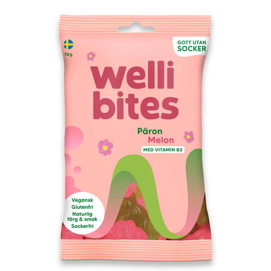 Wellibites Candy 70 G Päron & Melon