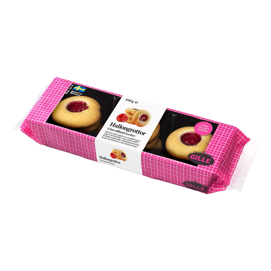 Gille Sockerfria Hallongrottor - 150 grammaa